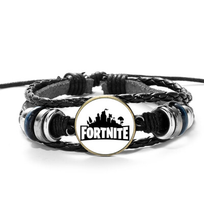 

Fortnite Gemstone Bracelets - Fortnite Gamer Gifts Party Supplies - Weaving Leathers Bracelet for Boys Girls Adults
