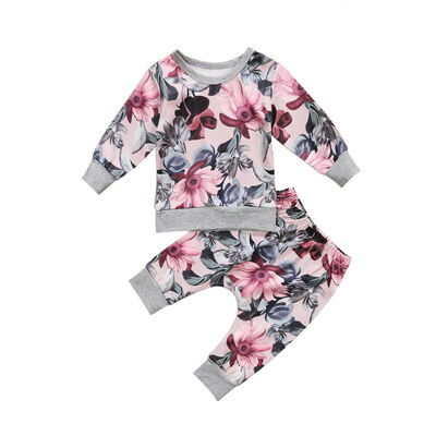 

Newborn Baby Girls Clothes Coat T-shirt TopsFloral Pants Leggings Outfits Set