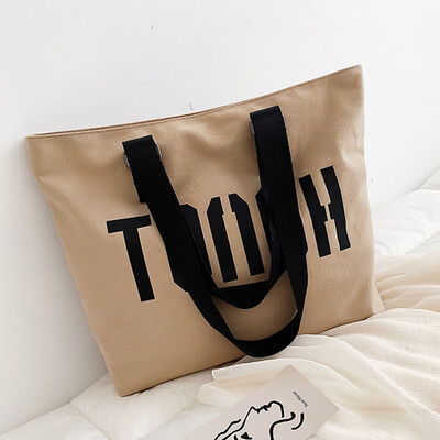 

Korean version 2019 new small fresh academic letter canvas bag shoulder handbag student shopping bags