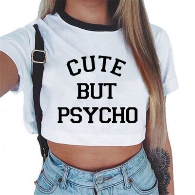 

Summer Women Cotton Short Sleeve O-Neck Cotton Printing Half Waist T-Shirt Womens Tee Tops