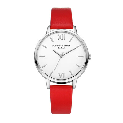 

Minimalism Womens Watches Scale Dial Ladies Quartz Wristwatch Simple Leather Strap Clock Luxury Lvpai Reloj Mujer