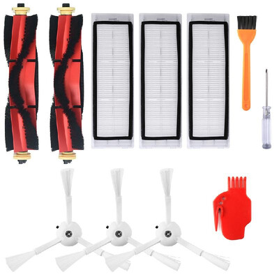 

Robotic Vacuum Cleaner Filters Side Brushes Main Brush Cleaning Brush Screwdriver Tool Kit 11pcs Replacement Accessories for XIAOM
