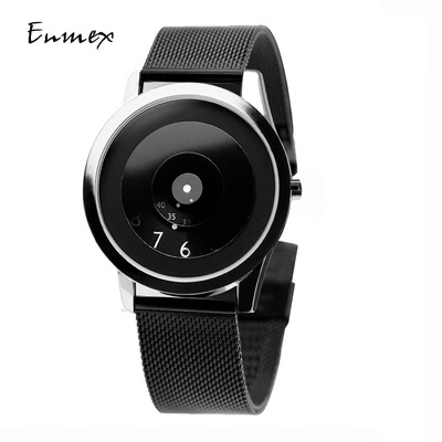 

Festive Gift Enmex Focus Time Concept Watch Creative Design Stacked Pointer Fresh Simple Watch