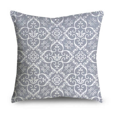 

Cushion Cover Throw Pillowcase Pattern Grey Retro Geometric Print 45 X 45cm