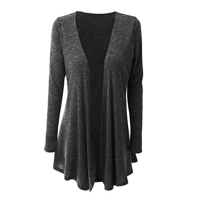 

Roseonmyhand Women Casual Plus Size Long Sleeve Pure Color Fit Open Front Coat Outwear