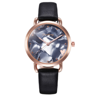 

New ladies fashion creative peach heart shell belt quartz watch casual student table female model generation