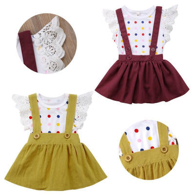 

Kids Baby Girl Polka Dot Romper Bodysuit Princess Tutu Skirt Dress Outfits 0-24M