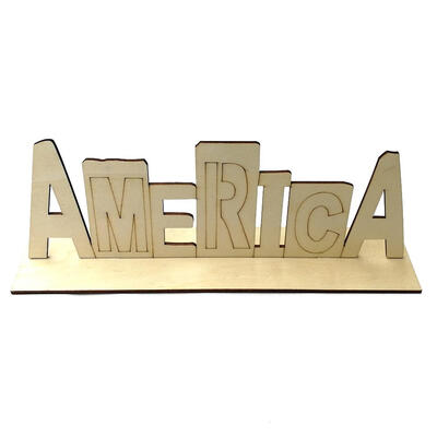

Wooden Independence Day Letters Ornament Home Bedroom DIY Decor Craft Gift