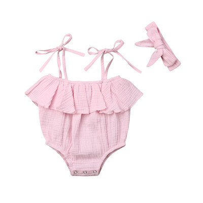 

Infant Baby Girl Sling Ruffle Romper Jumpsuit Bodysuit Outfit Clothes Summer