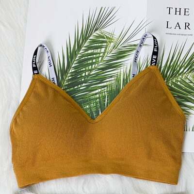 

Sports Bra Female Letter Vest Type Without Steel Ring Beauty Back Shockproof Material Excellent Wearing Comfortable New Style