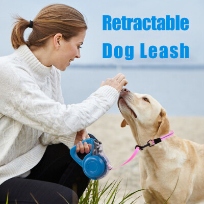 

Retractable Dog Leash 13ft with Anti-Slip Handle Strong TPU Nylon Ribbon One-Handed Brake Lock