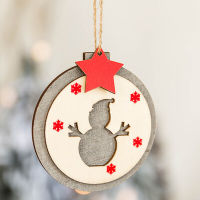 

Toponeto Christmas Decor Gifts Wooden Pendant Tree Ornament Party Home Hanging Decor