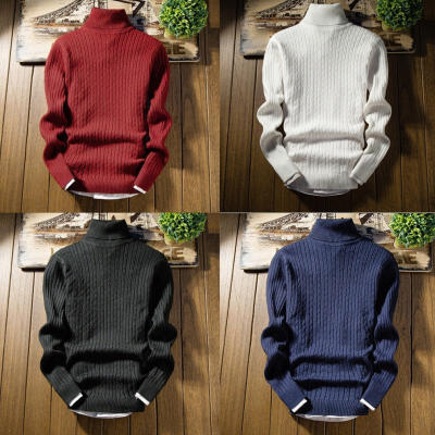 

Fashion Men Winter Slim Turtleneck Nice Sweater Round-Neck Warm Jumper Pullover