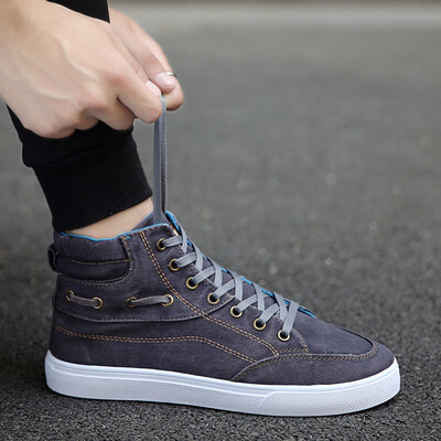 

Summer tide shoes casual canvas board shoes high mens shoes Joker youth autumn cloth shoes