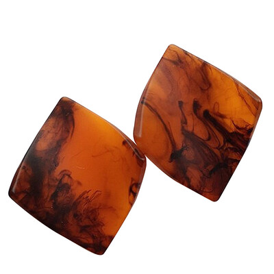 

Korean Acetic Acid Plate Simple Acrylic Plate Round And Square Geometry Stud Earrings Female