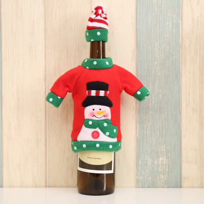 

2pc Christmas Bottle Cap Wine Bottle Cover Xmas Santa Table Decor For Party Gift