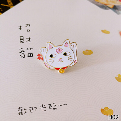 

Cartoon Cute Sweater Suits Dress Cute Alloy Cat Head Vintage Brooch