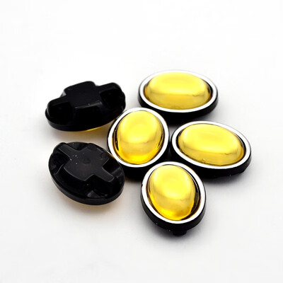 

Sew on Taiwan Acrylic Garment Accessories Oval Yellow 13x11x7mm Hole 1mm