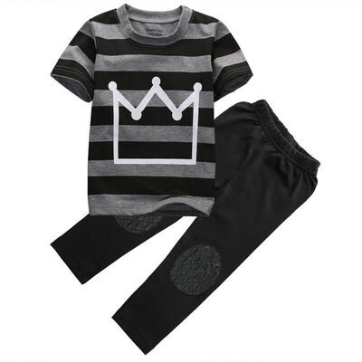 

2PCS Toddler Kids Baby Boys Outfit T-shirt TopsLong Pants Clothes Sets 2-7T