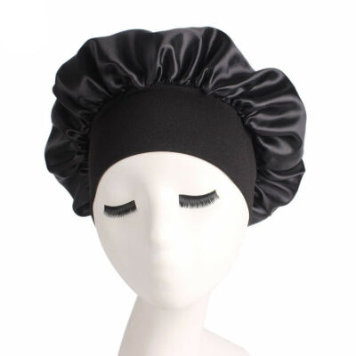 

SUNSIOM Silk Satin Night Sleep Cap Hair Bonnet Hat Head Cover Wide Band Adjust Elastic
