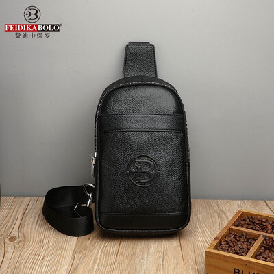 

Fedika Paul Mens first layer cowhide chest bag Item No 66170 Black&brown