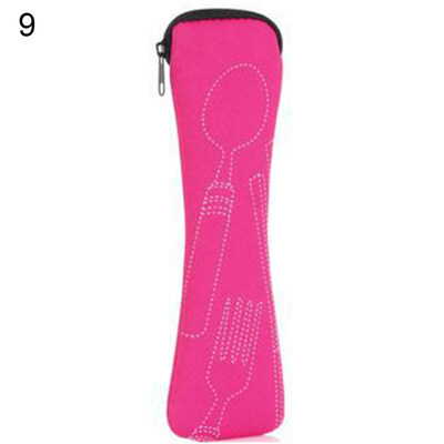 

Portable CanvasWheat Stalk Camping Picnic Fork Tableware Pouch Case Container