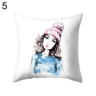 

Fashion Cool Girl Lady Pillow Case Cushion Cover Sofa Bed Car Cafe Office Decor