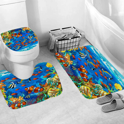 

〖Follure〗3pcs Non-Slip Fish Scale Bath Mat Bathroom Kitchen Carpet Doormats Decor