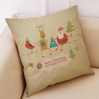 

Tailored New Christmas Cotton Linen Pillow Case Sofa Cushion Cover Home Decor