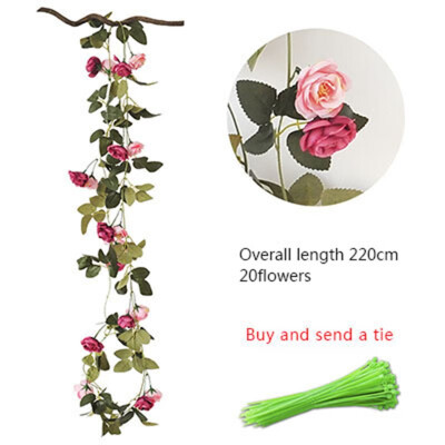 

FUNNYBUNNY Fake Rose Vine Flowers Plants Artificial Flower Hanging Rose Ivy Home Hotel Office Wedding Party Garden Craft Decor