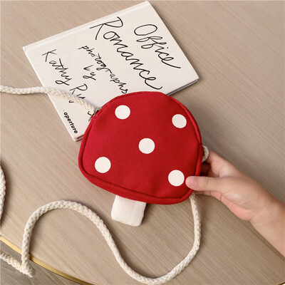 

Womens bag new small fresh&lovely mushroom bag wild fashion hemp rope shoulder bag Messenger mini bag
