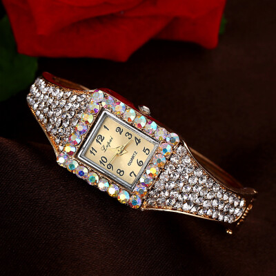 

Watch fashion full diamond table retro lady flower bracelet watch