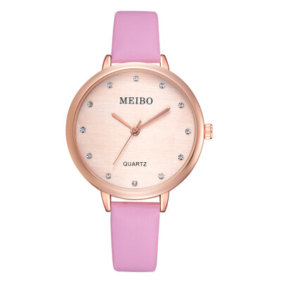 

Korean version of the small fresh female student watch casual simple fine strap quartz strap with rhinestone exquisite scale