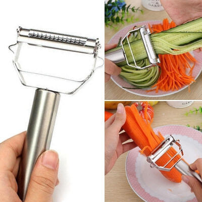 

Stainless Steel Potato Cucumber Carrot Grater Julienne Peeler Vegetables Fruit Peeler Double Planing Grater Kitchen Gadget