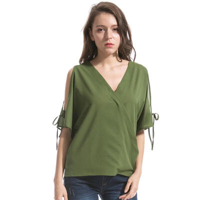 

Women Short Sleeve Off Shoulder T-shirt Sexy V-Neck Casual Pullover Tops