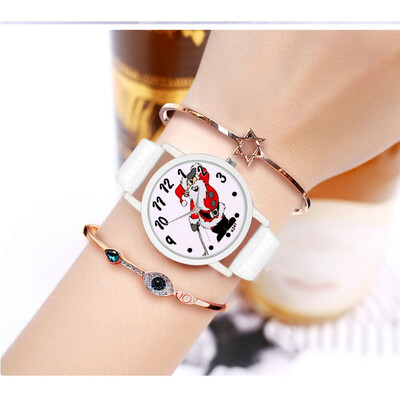 

Christmas Tree Snoman Deer Men And Women Students Watch Santa Claus New Hot Fashion Christmas Gift Quartz Watch Dropshipping &Ff