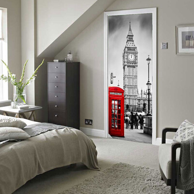 

〖Follure〗The Big Ben 3D PVC Self-adhesive Wallpaper Waterproof Door Stickers