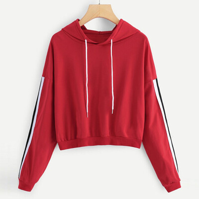 

Tailored Womens Patchwork Long Sleeve Hoodie Sweatshirt Hooded Pullover Tops Blouse