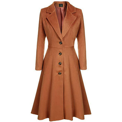 

Ladies Loose Lapel Collar Long Sleeve Jacket Tops Button Down Formal Work Coat