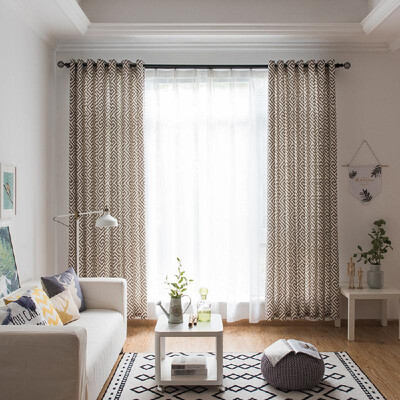 

Fresh Maze Printing Pattern Decorative Curtain Bedroom Living Room Balcony Kitchen Hotel Window Curtain Decoration