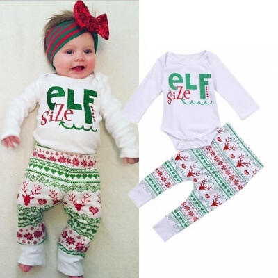 

Xmas Set Newborn Baby Girl Boy Tops Romper Long Pants Hat Outfits Clothes 0-24M