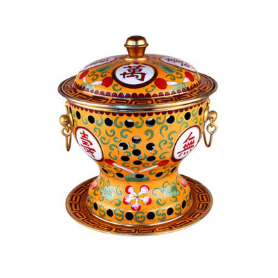 

WANG KE MAN Cloisonne Copper Hot Pot Thicken Liquid Solid Alcohol Furnace 5202