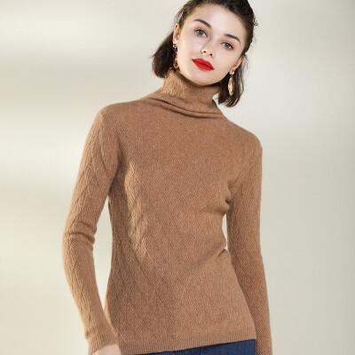 

QIANMUCHUN Womens High Lapel Collared Cashmere woolen sweater Fashion 5799