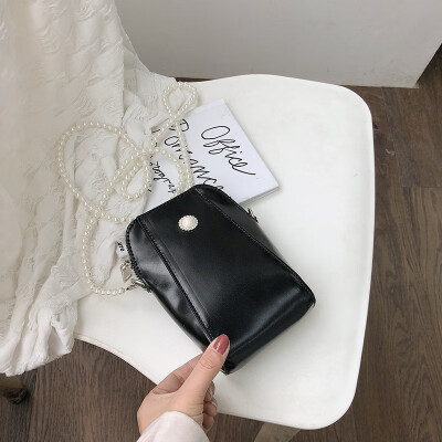 

Advanced womens bag network celebrity ins Pearl bag 2019 new simple single shoulder slant mobile phone square bag