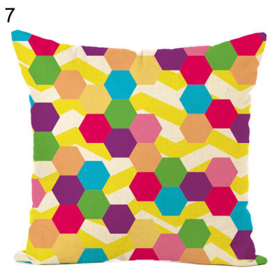 

Graphic Pattern Square Linen Throw Pillow Case Cushion Cover Sofa Bed Car Decor