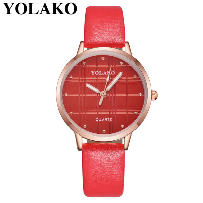 

YOLAKO fashion Leisure Creative Woman Watch Fashion Leather Military Casual Analog Quartz Wrist Watch Business Watches 533