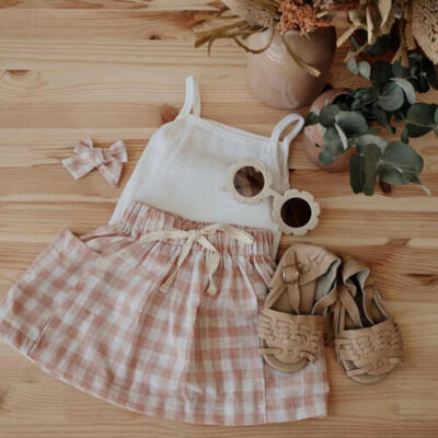 

US Stock Toddler Kids Baby Girls Summer Clothes T-shirt TopsSkirt Dress Outfits