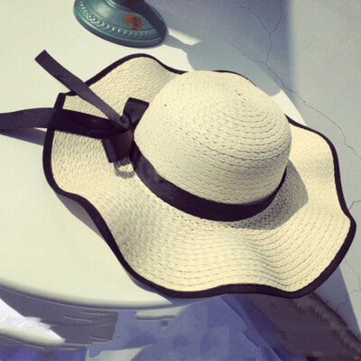 

Women Fashion Wide Brim Sun Hat Outdoor Summer Bow-Knot Straw Hats Beach Sun Hat