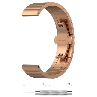 

20Mm Universal Stainless Steel Strap For Samsung Galaxy Watch Active Adjustable Watch Band Metal Bracelet