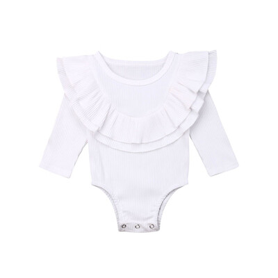 

Newborn Baby Girl Ruffle Solid Romper Bodysuit Jumpsuit Outfits Clothes